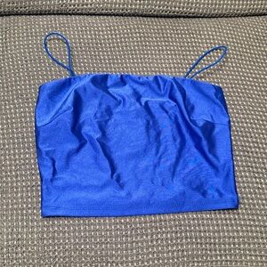 Olive Tree Blue Spaghetti Strap Top